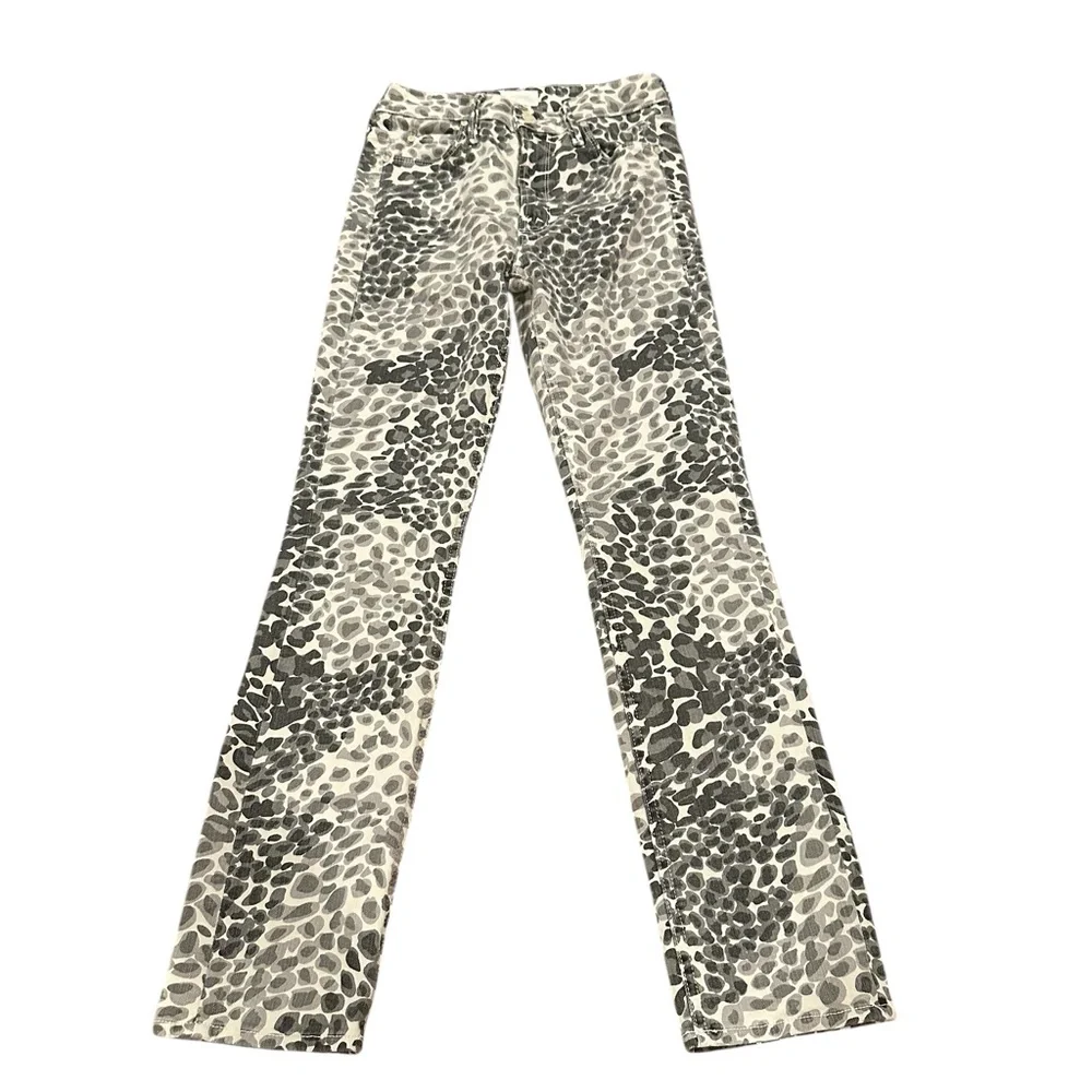 MOTHER DENIM Mid-Rise Dazzler Shadow Leopard Ankle Jean Size 24